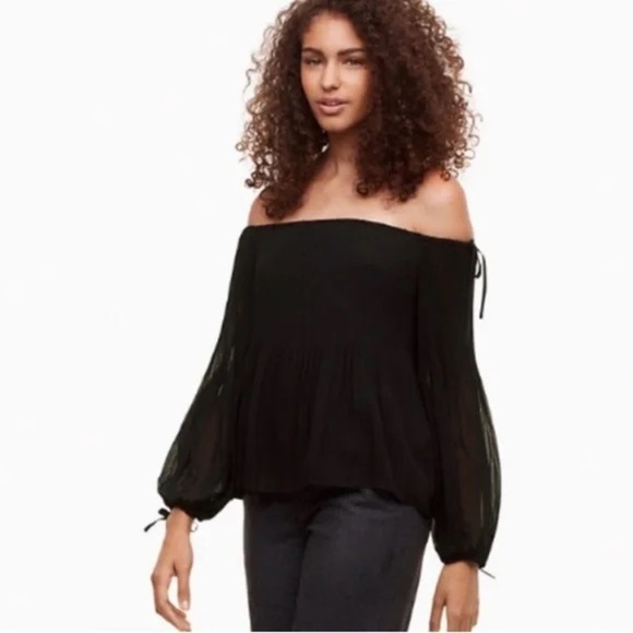 Wilfred Talence Blouse Off- shoulder top Black Small - Picture 1 of 5
